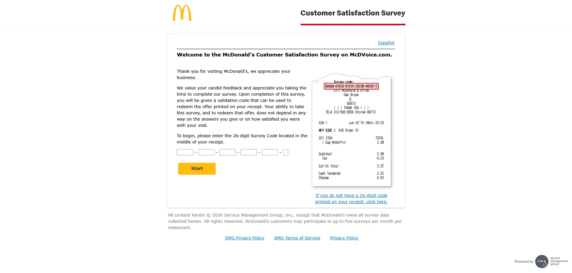 McDonalds Survey Site