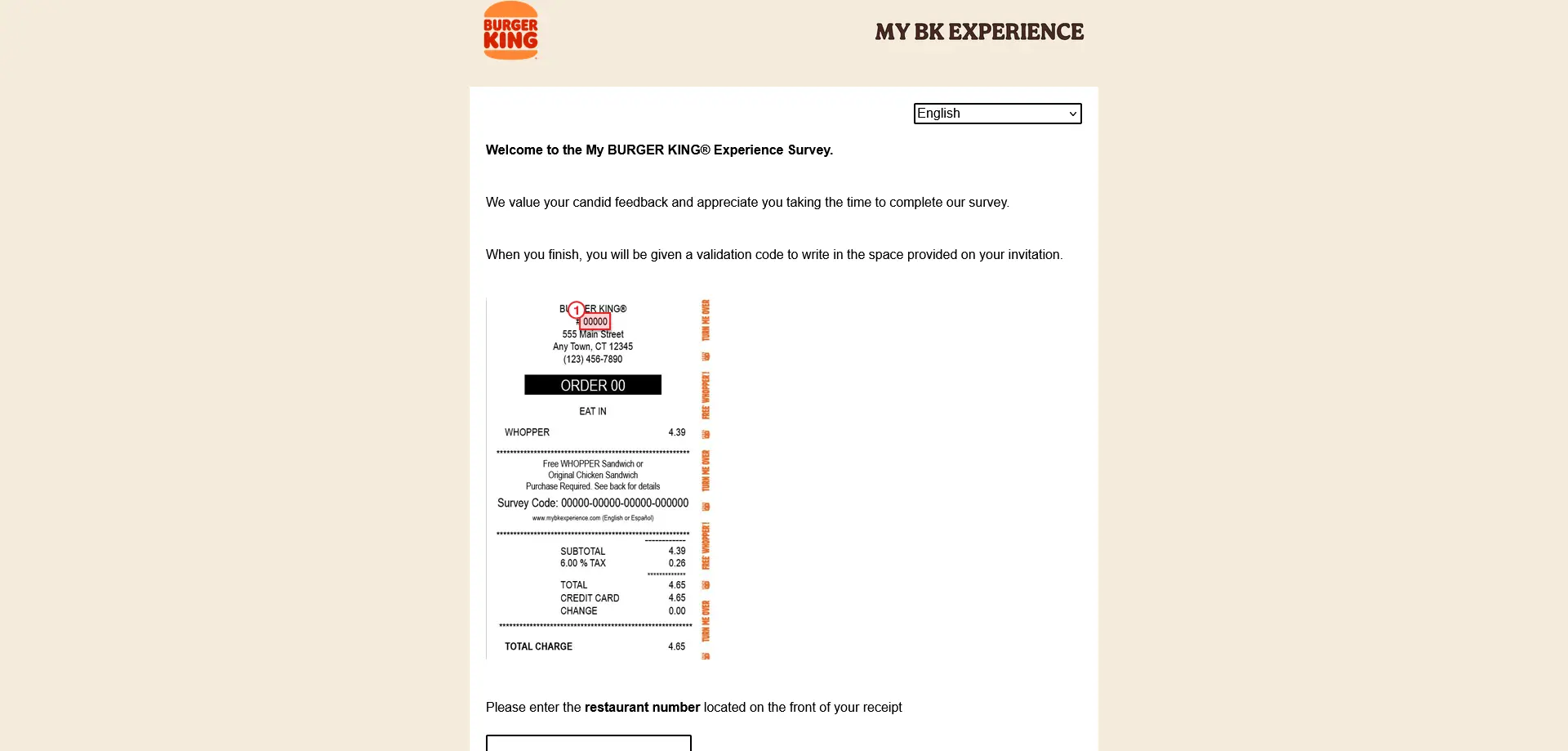 mybkexperience survey website